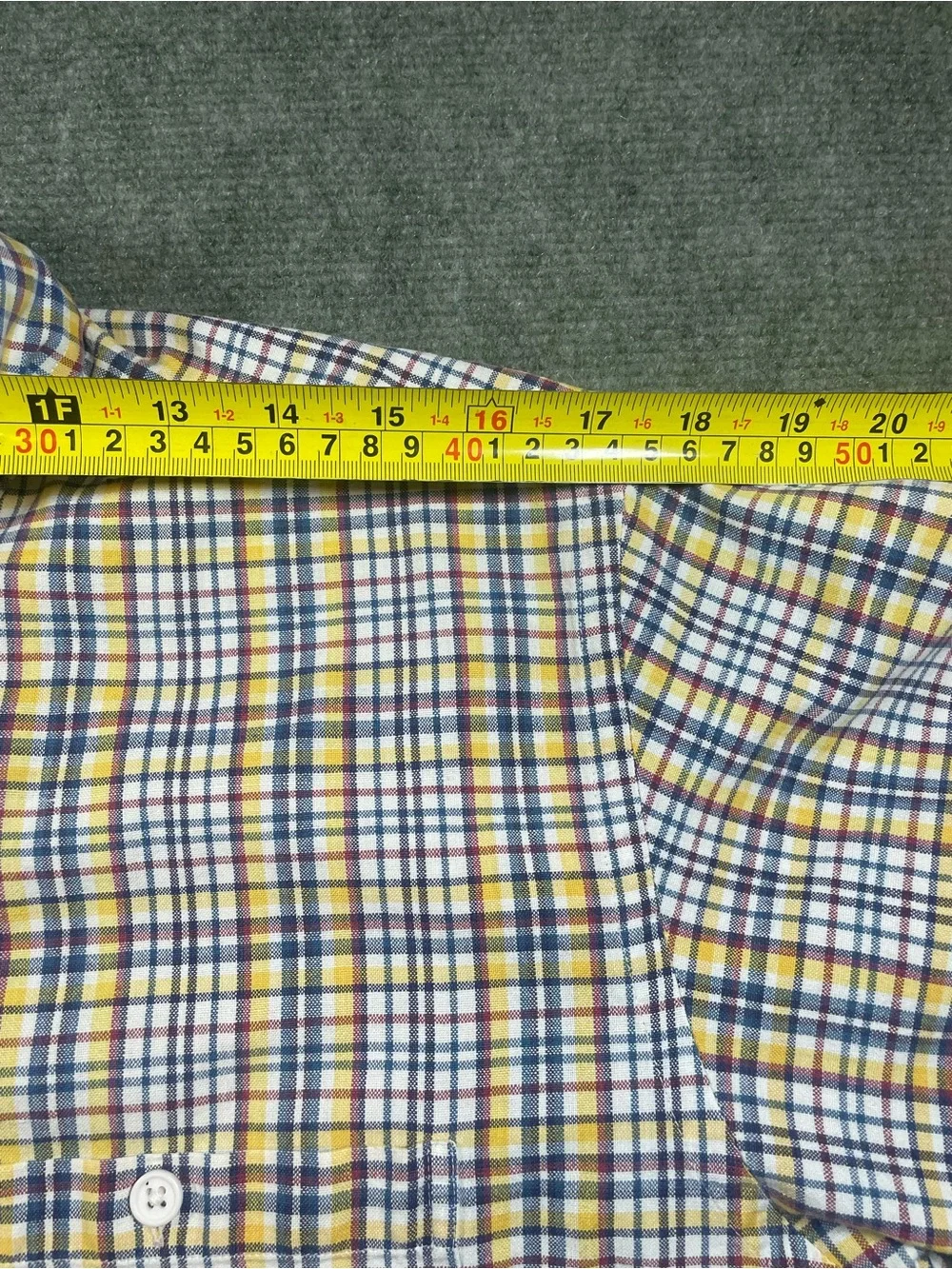 Casual Yellow and Blue Plaid Button-Down Shirt